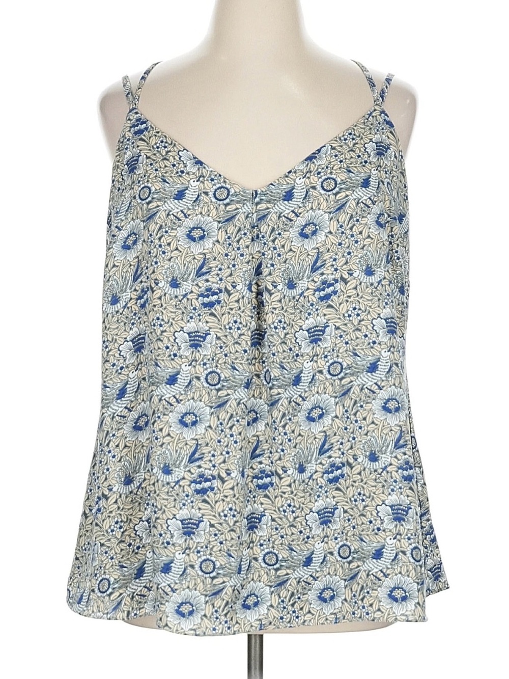 City Chic Blue & Cream Floral Spaghetti Strap Cami